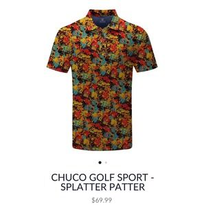 Chuco Golf Sport Splatter Patter Mens Performance Polo Size XL